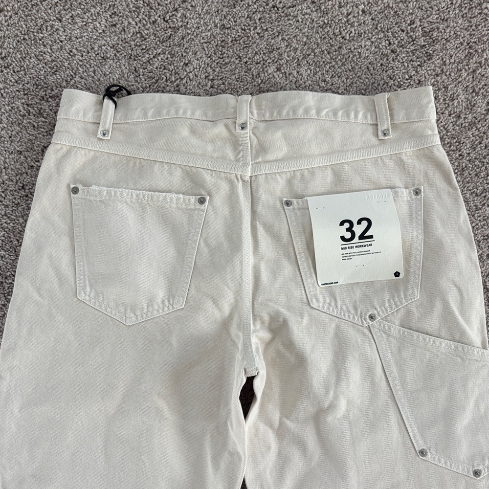 Re/Done Beige Utility work ware Pants Jeans - Picture 8 of 9